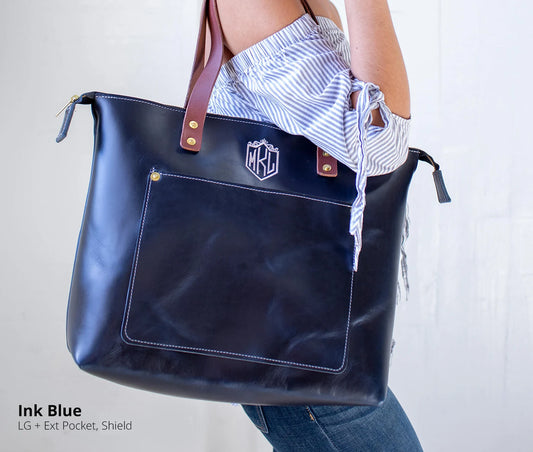 Personalized Leather Tote Bag for Women, Quality Full-Grain Leather- Lifetime Leather