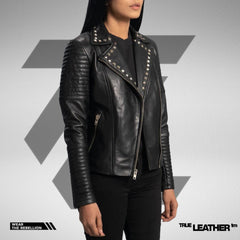 Premium Quality Handmade Black Leather Jacket For Women | 100% Real Lambskin Leather Jacket