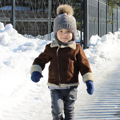 Winter children's Baby natural sheepskin , Lambskin Biker Jacket