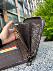 Leather mens clutch bag, Leather clutch, Brown purse for men, Men wallet, Gift for Him,